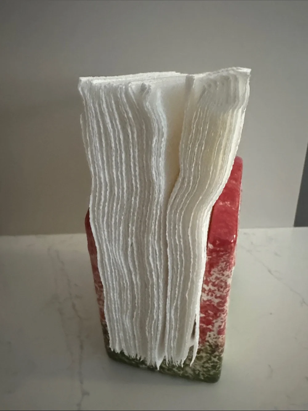 Vintage Ceramic Watermelon Napkin Holder - Pink & Green